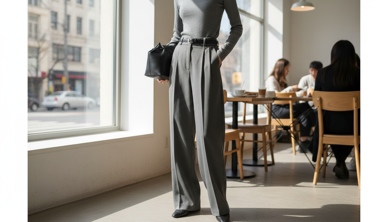 Mid-Waist Pleated Wide-Leg Pants: Easy Work-to-Weekend
